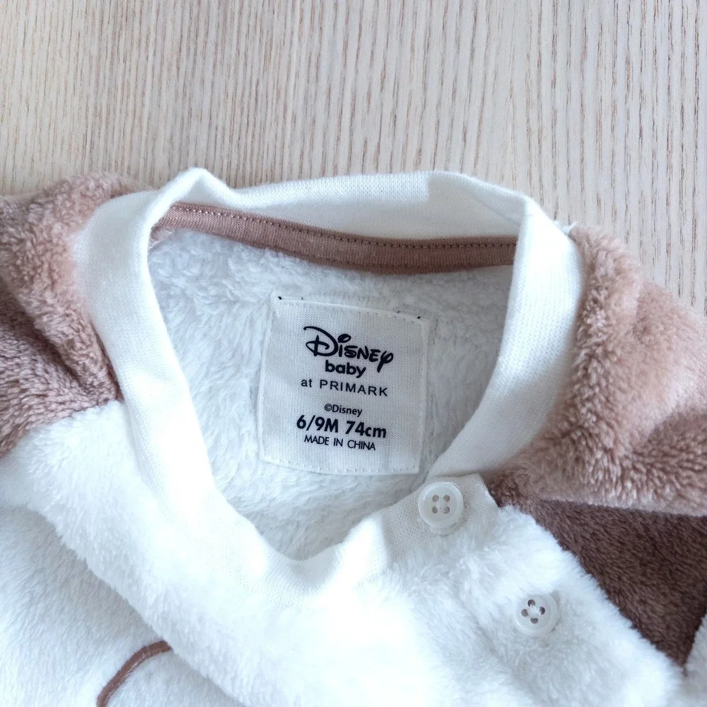 Disney Primark Winnie the Pooh Fleece Set Brown White Baby 6-9 Months